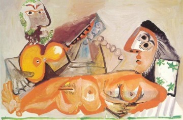  tocando Pintura Art%c3%adstica - Sofá desnudo y hombre tocando la guitarra cubismo de 1970 Pablo Picasso